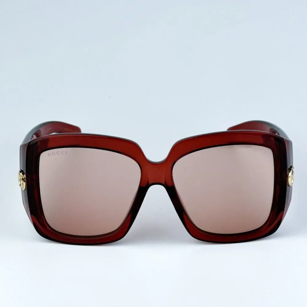 NEW Gucci GG1402SA 003 Burgundy Pink Women Square Sunglasses GG 1402SA - Picture 5 of 13